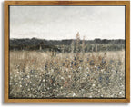 Framed Canvas Wall Art, Meadow with Flowers Painting, Landscape for Living Room, Bedroom, Home, Bathroom Decor, 8x10