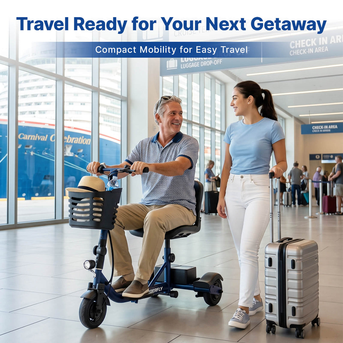 Hoverfly T3 3-wheel Foldable Mobility Scooter for Adults (👻Halloween Sale)