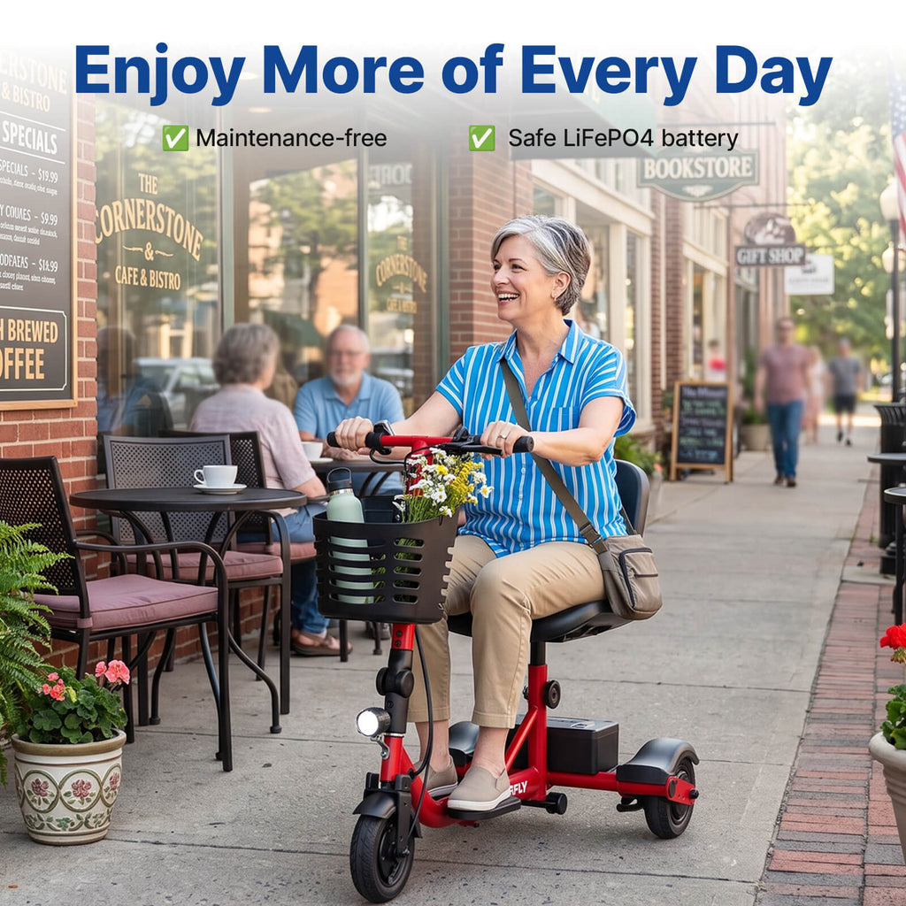 Hoverfly T3 3-wheel Foldable Mobility Scooter for Adults (👻Halloween Sale)